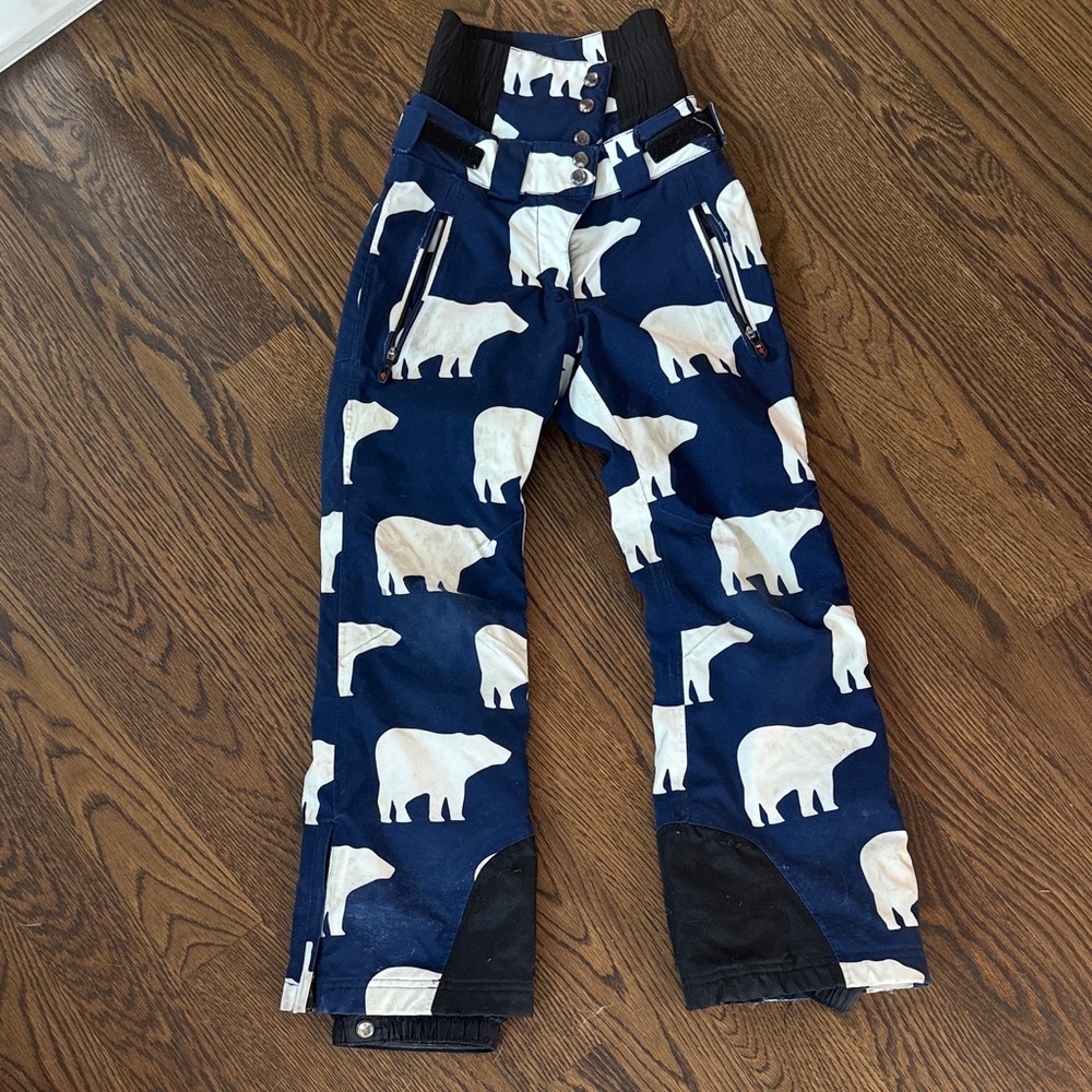 Perfect Moment Kids Polar Bear Print Navy Pants